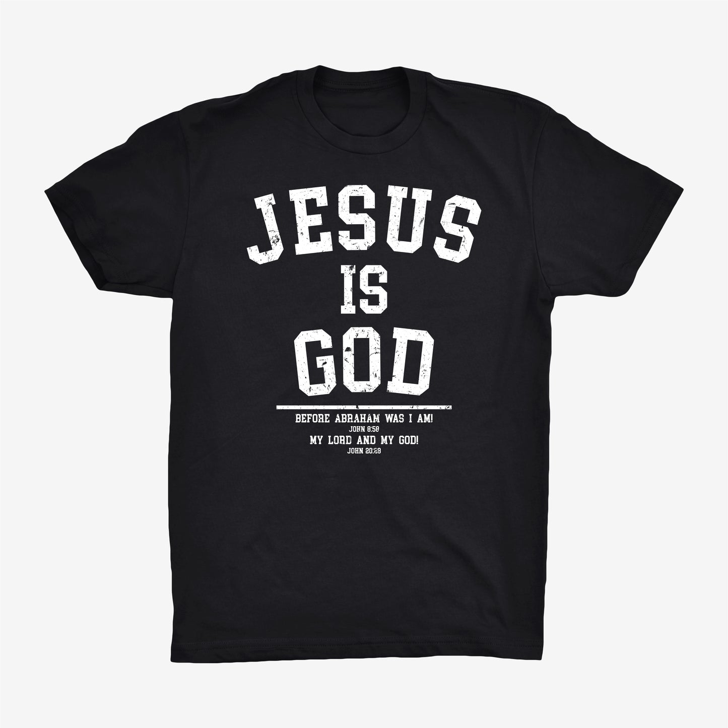 JESUS IS GOD VARSITY TEE