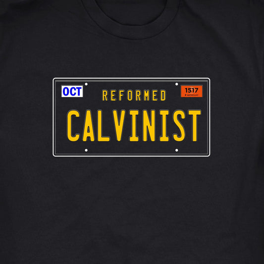 CALVINIST LICENSE PLATE TEE