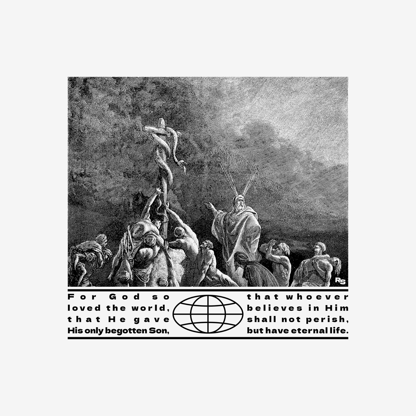 JOHN 3:16 TEE - WASHED THYME w/ free sticker