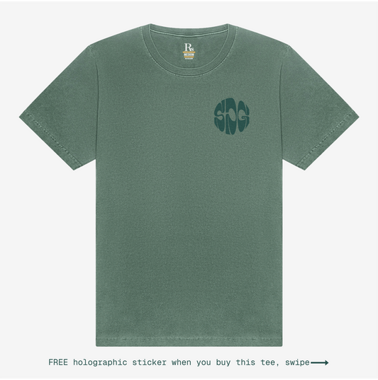 S.D.G. TEE - WASHED PINE w/ free sticker