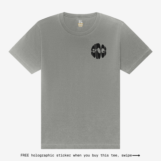 S.D.G. TEE - WASHED GREY w/ free sticker