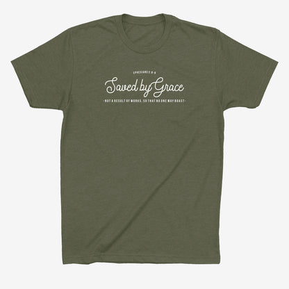 SAVED BY GRACE TEE - MILITARY GREEN