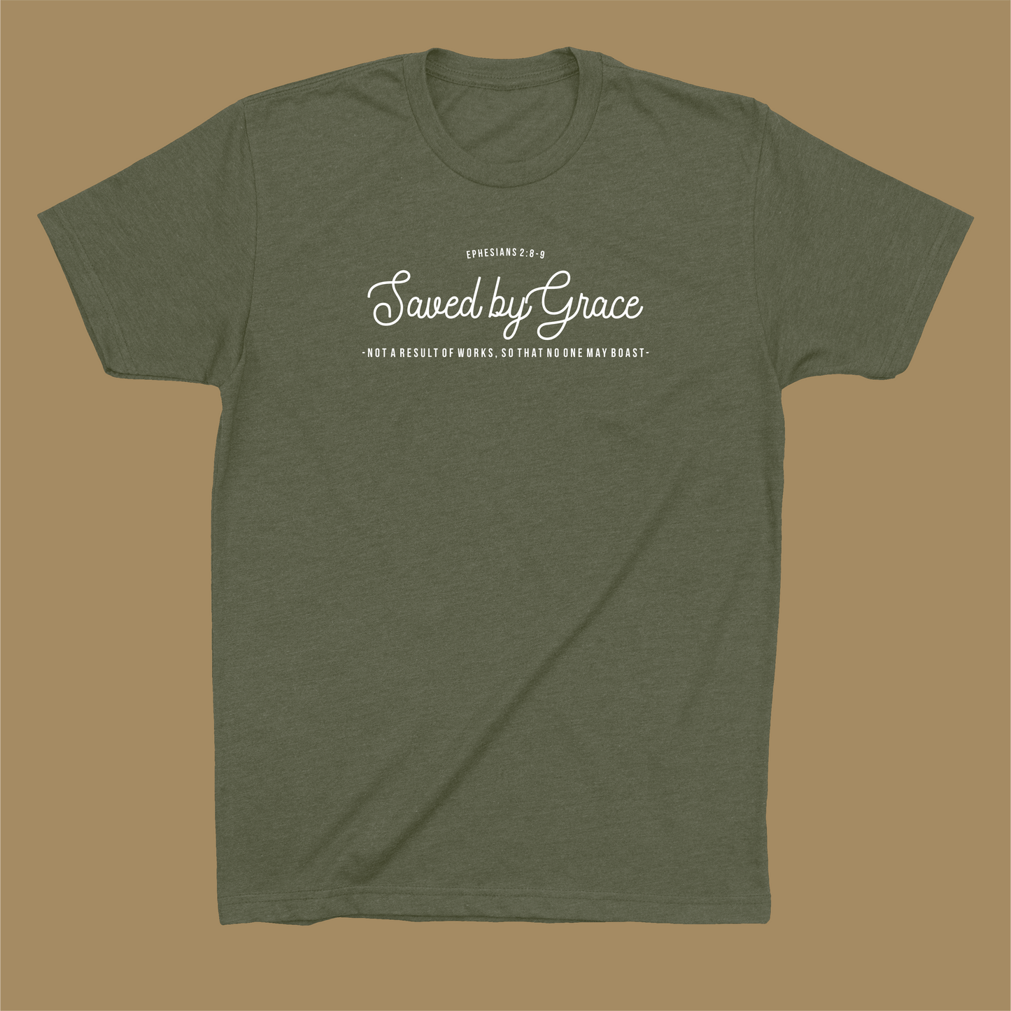 T-SHIRT: SAVED BY GRACE | MILITARY GREEN