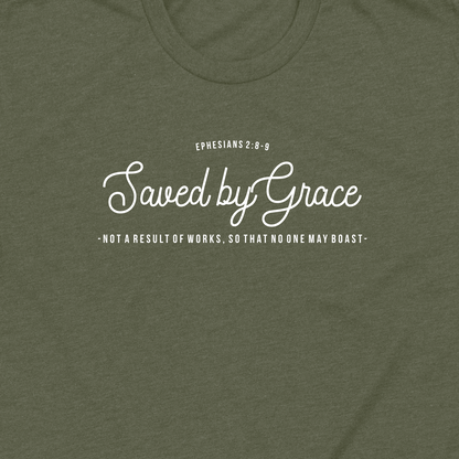 SAVED BY GRACE TEE - MILITARY GREEN