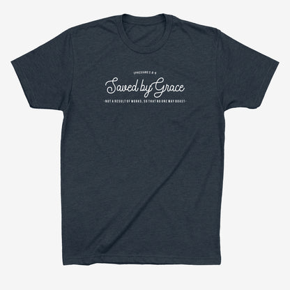 SAVED BY GRACE TEE - HEATHER NAVY