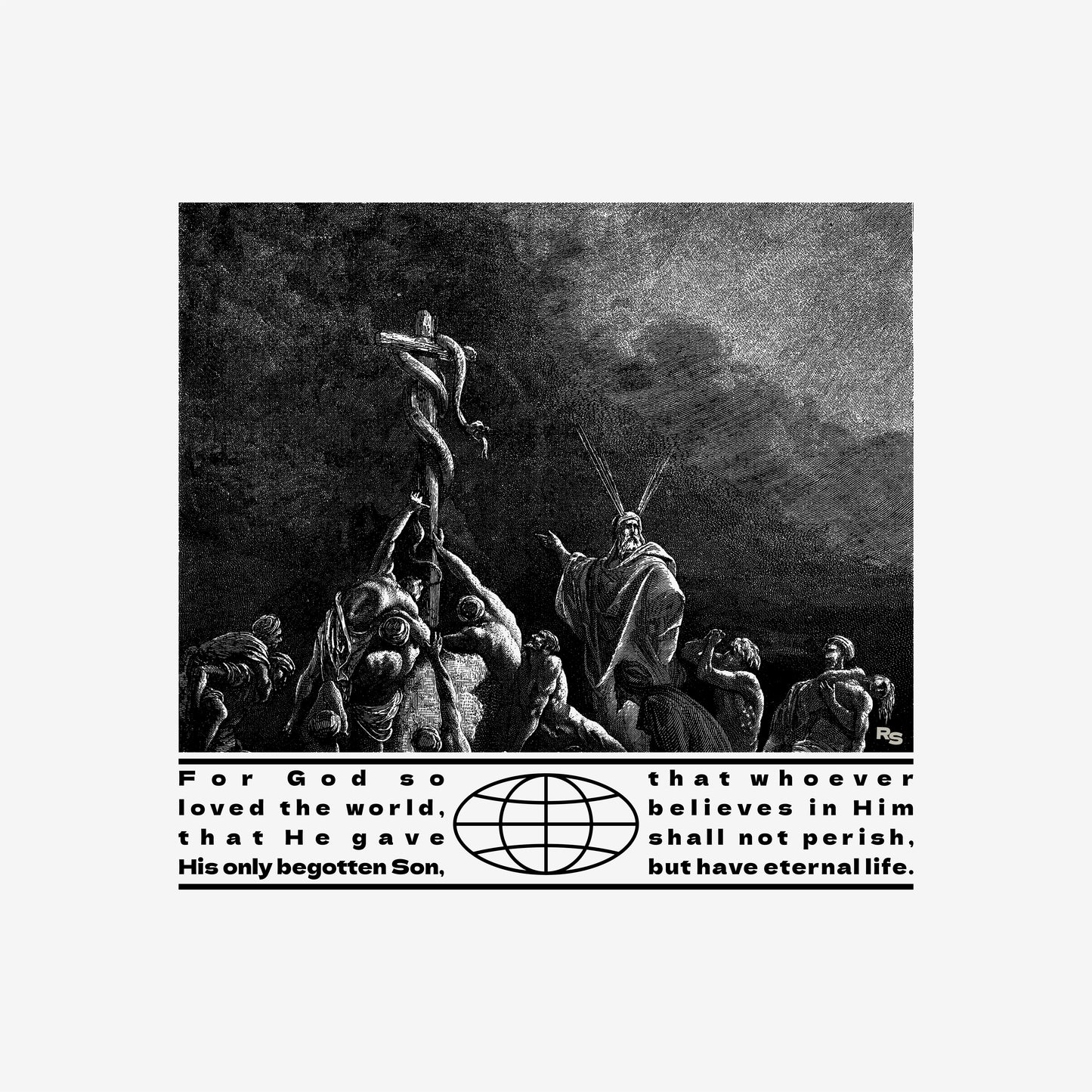 JOHN 3:16 TEE - WASHED THYME w/ free sticker