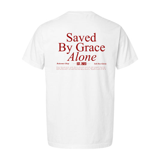 GRACE ALONE TEE - WHITE w/ free sticker