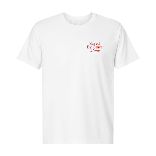 GRACE ALONE TEE - WHITE w/ free sticker
