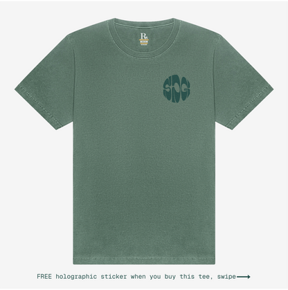 S.D.G. TEE - WASHED PINE w/ free sticker