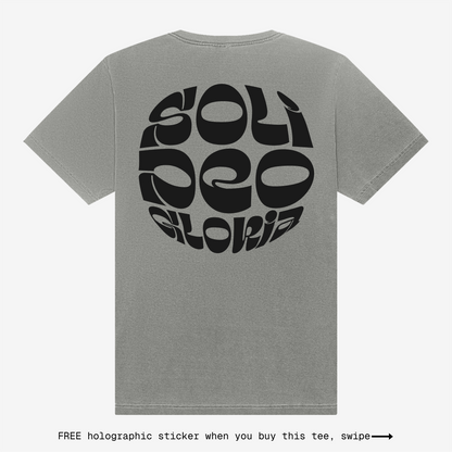 S.D.G. TEE - WASHED GREY w/ free sticker