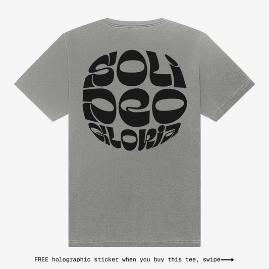 S.D.G. TEE - WASHED GREY w/ free sticker