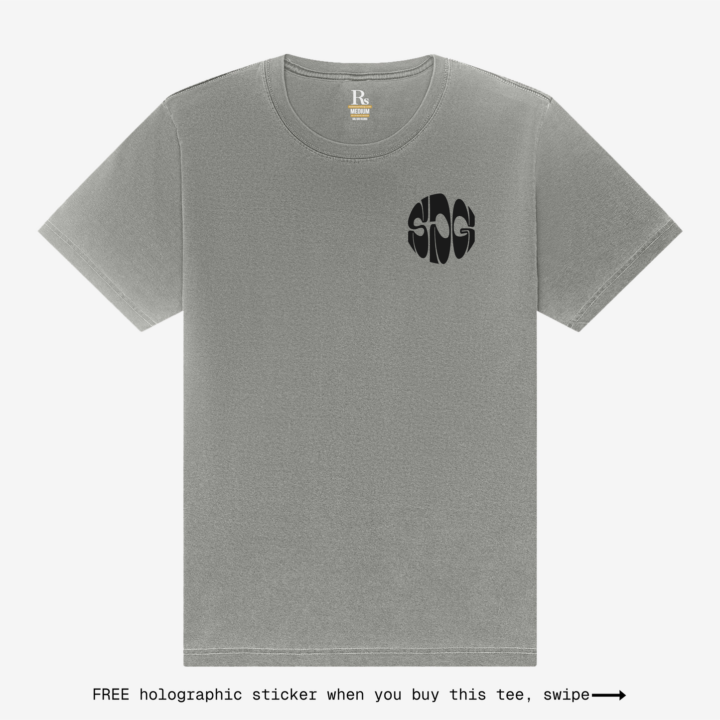 S.D.G. TEE - WASHED GREY w/ free sticker