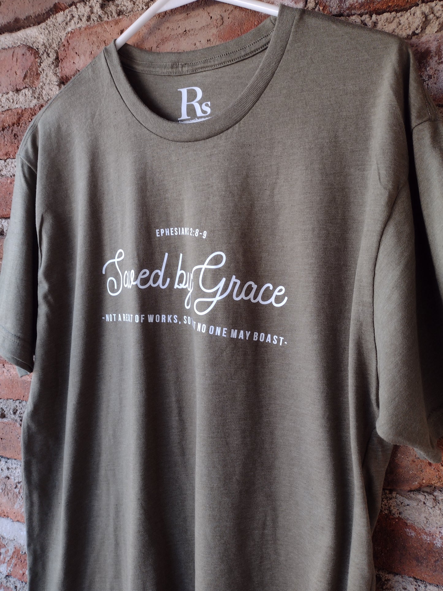 Saved by Grace Military Green | Rs T-shirt